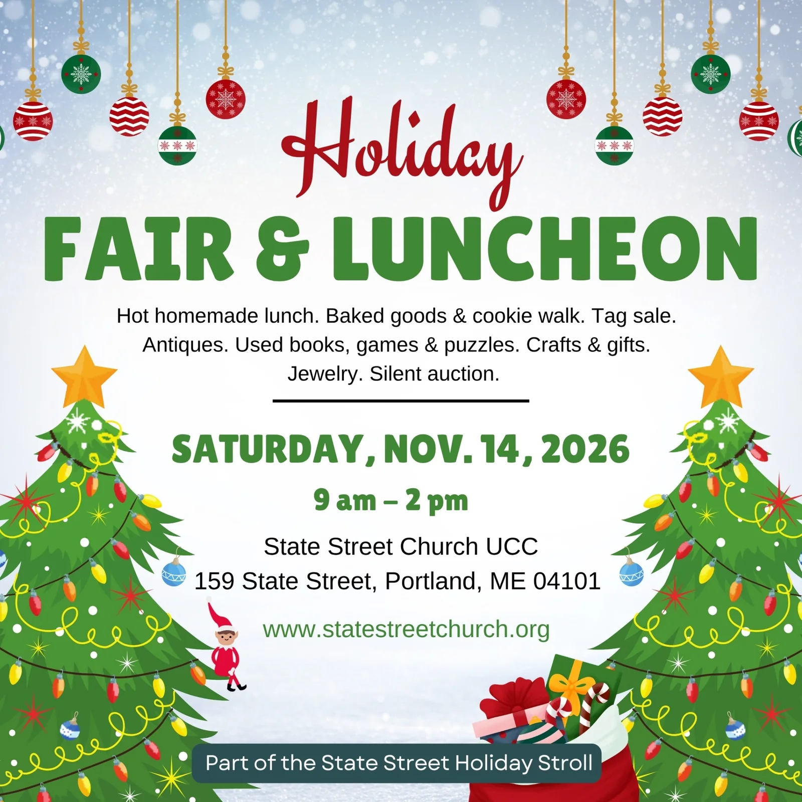 CP Holiday Fair and Luncheon Nov. 14 l at State Street Church United Church of Christ, Portland, ME