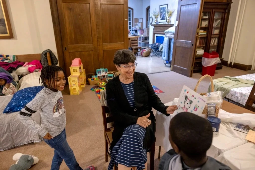 With Kids at Shelter at State Street Church United Church of Christ, Church in Portland, ME
